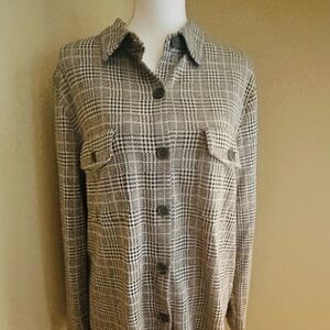 EUC Max Studio Knit Plaid “Shacket”